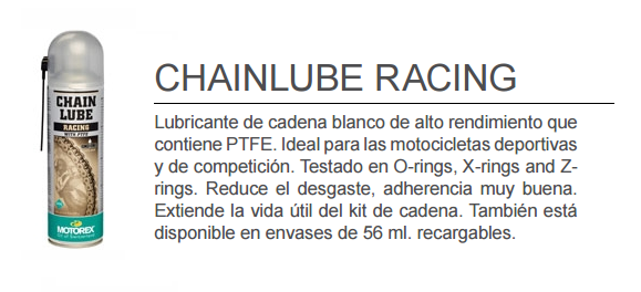 ACEITE MOTOREX CHAIN LUBE RACING SPRAY 500 ML.